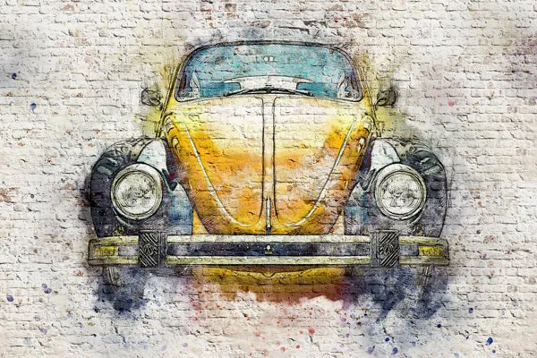 מדבקת טפט - חיפושית צהובה