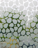 מדבקה לזכוכית - אבנים חלביות