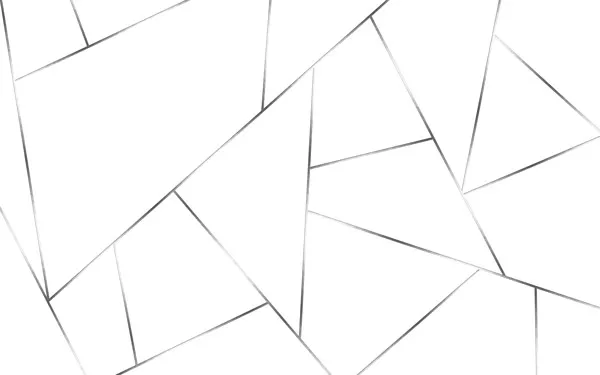 מדבקת טפט - צורות לבנות ופסי כסף