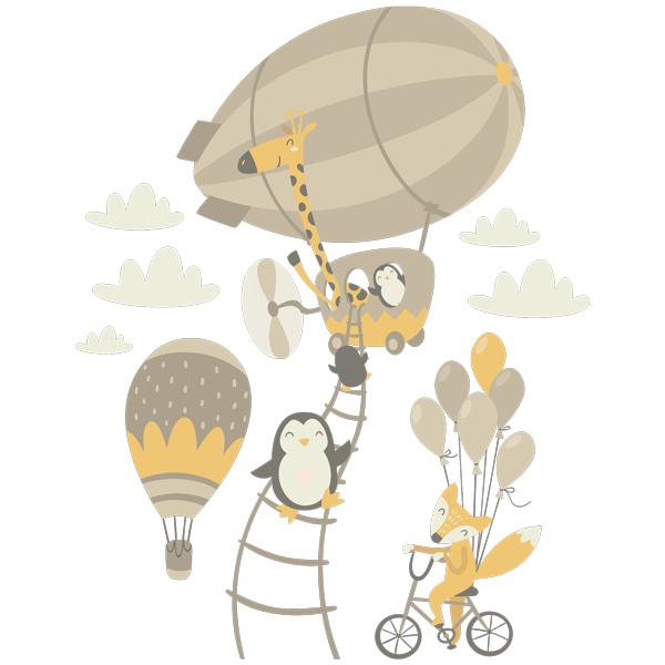 מדבקת קיר - סט חיות מתוקות