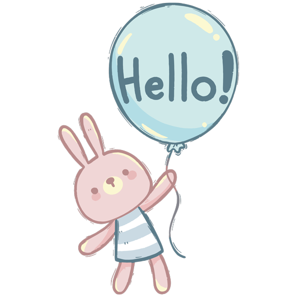 מדבקת קיר - שפן עם בלון