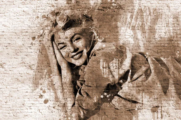 טפט - מרלין מונרו גרפיטי חום