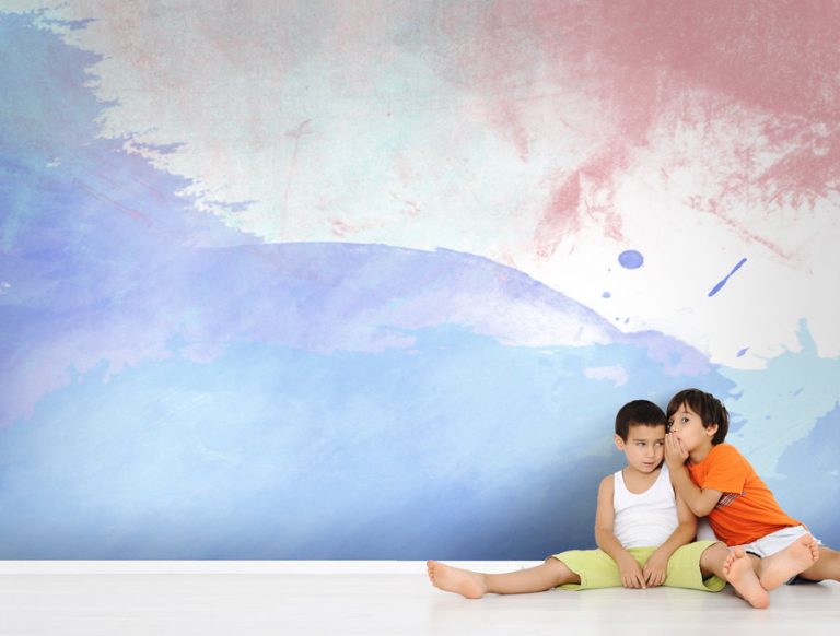 טפט - כתמי צבעי מים אדום כחול