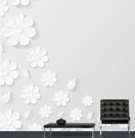 טפט - פרחים לבנים