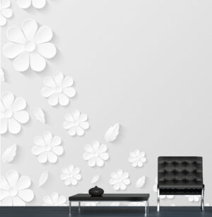 טפט - פרחים לבנים