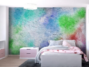 טפט - כתמים צבעוניים - כחול ירוק