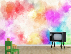 טפט - כתמים צבעוניים בצבעי מים