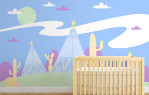 טפט - אוהלים במדבר מעוצב בגווני פסטל