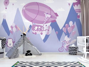 טפט - חיות מעופפות בפסגות הרים בגווני סגול