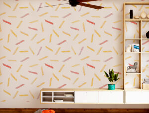 טפט - צורות מעוצבות אדום צהוב