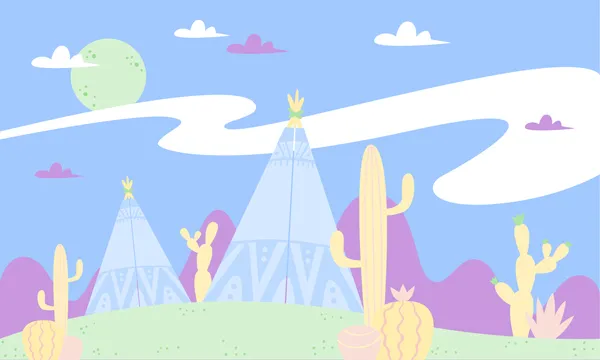 טפט - אוהלים במדבר מעוצב בגווני פסטל