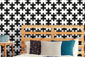 טפט - חתיכות פאזל שחור לבן