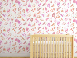 מדבקת טפט - שלשת פסים כתום ורוד