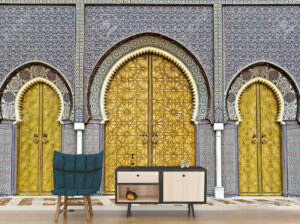 מדבקת טפט | דלתות צהובות