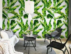 מדבקת טפט - עלים ירוקים