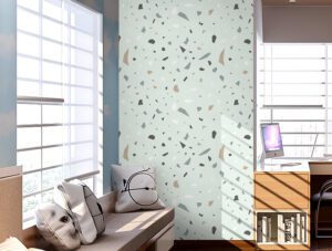 מדבקת טפט - עיצוב טרצו רקע ירוק בהיר