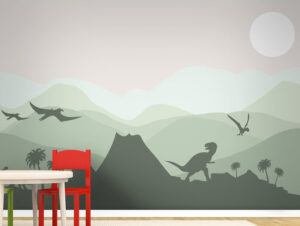 טפט - דינוזאורים והר געש ירוק