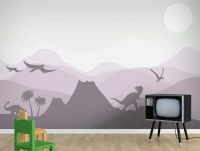 טפט - דינוזאורים והר געש ורוד