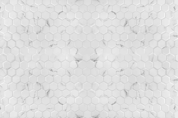 מדבקת טפט - קיר משושים לבנים