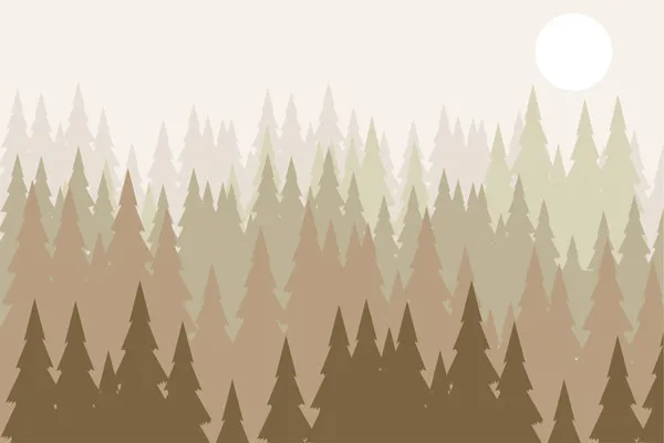 מדבקת טפט - יער מעוצב בגווני ירוק חום