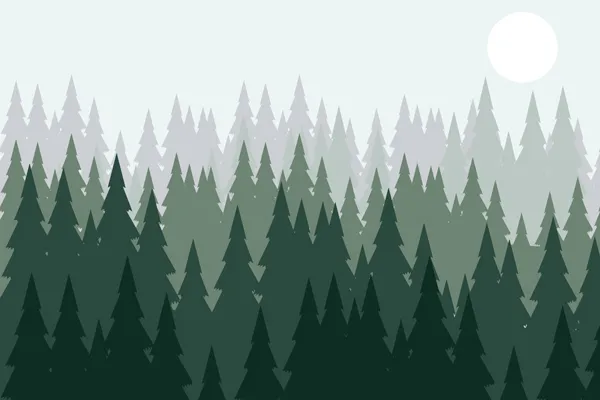 מדבקת טפט - יער מעוצב בגווני ירוק אפור