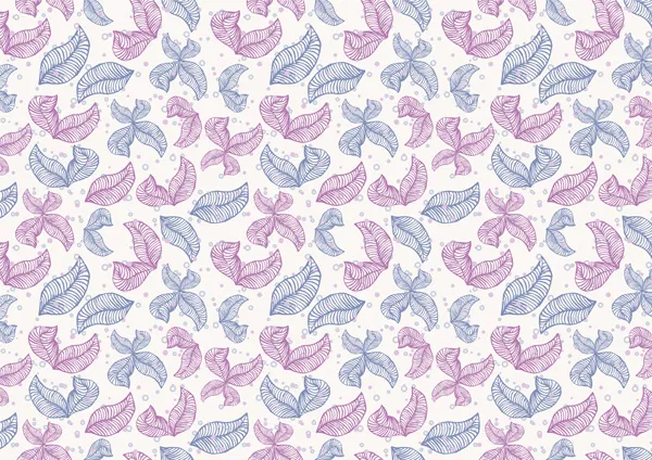 מדבקת טפט - עלים ורודים כחולים