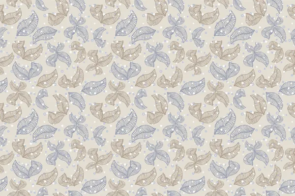 מדבקת טפט - עלים חום כחול