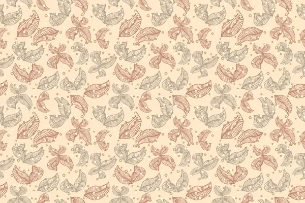 מדבקת טפט - עלים בגווני חום ירוק