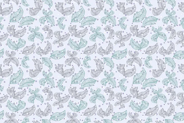 מדבקת טפט - עלים בגווני כחול סגול