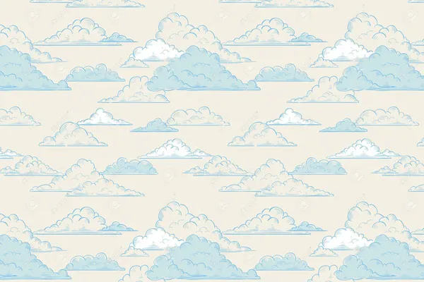 טפט - עננים מצוירים בכחול