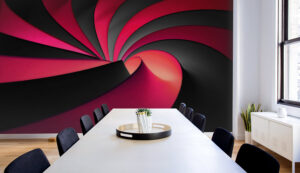 טפט - מערבלת תלת מימדית בצבעי שחור ואדום