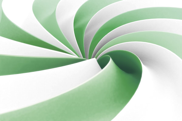 טפט - מערבלת תלת מימדית לבן ירוק