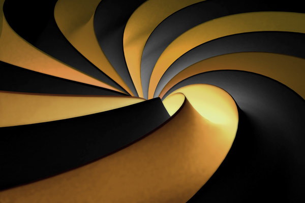 טפט - מערבלת תלת מימדית בצבעי שחור וצהוב