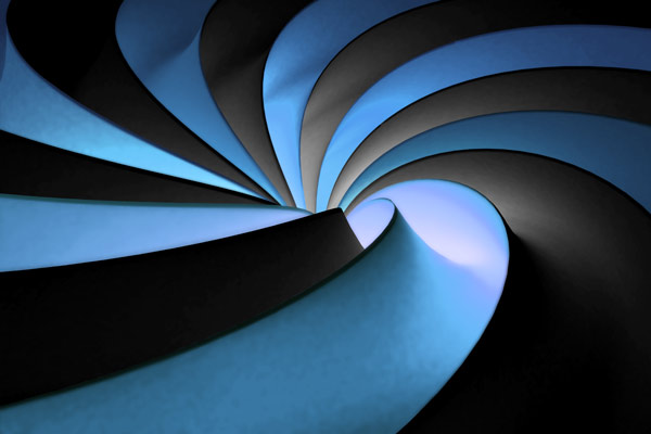 טפט - מערבלת תלת מימדית שחור וכחול