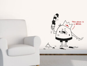 מדבקת קיר - טים השובב מתבלגן