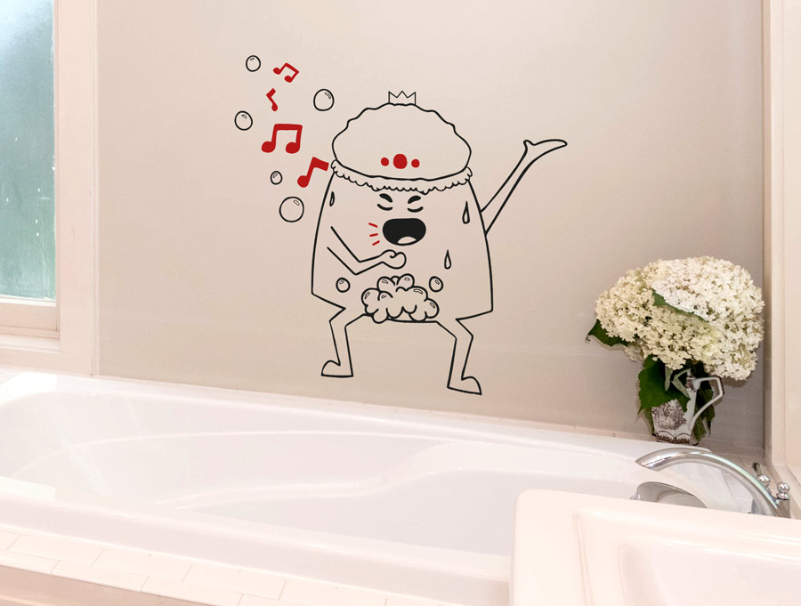 מדבקת קיר - לשיר במקלחת