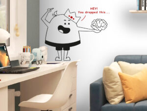 מדבקת קיר - טים השובב מצא מוח