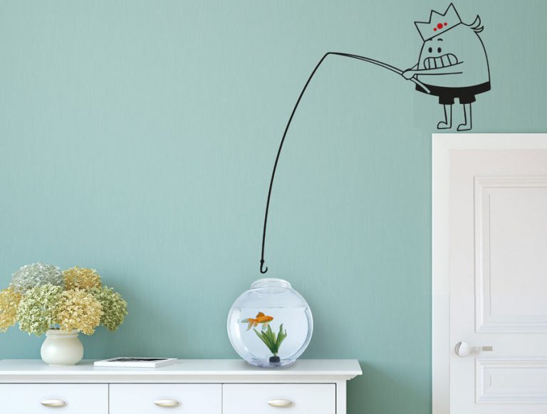 מדבקת קיר - טים השובב יוצא לדוג