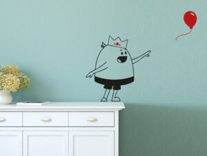 מדבקת קיר | טים השובב ובלון