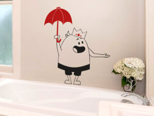 מדבקת קיר | טים השובב בגשם