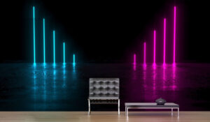 טפט | נאון כחול ורוד על רקע שחור