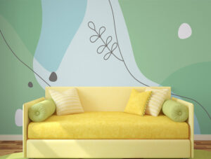 טפט | צורות אבטרקטיות בגווני כחול וירוק