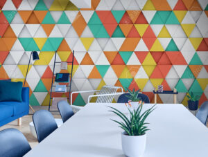 טפט | משולשים צבעוניים תלת מימדיים