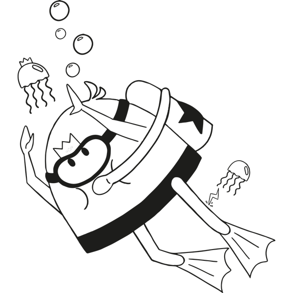 מדבקת קיר - טים השובב צולל