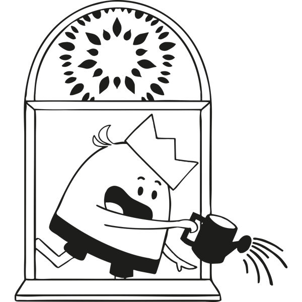 מדבקת קיר - טים השובב משקה העציצים