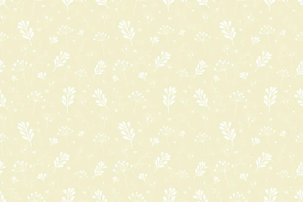 טפט | עלים פורחים לבנים על רקע צהוב