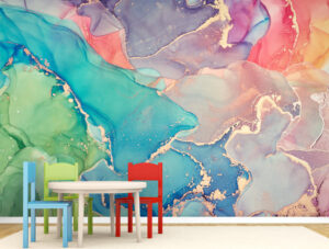 טפט | צורות שיש אבסטרקטי בצבעי הקשת