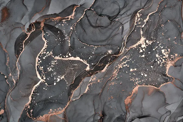 טפט | צורות שיש אבסטרקטי בזהב לבן ואפור כהה