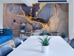 טפט | צורות שיש אבסטרקטי בצבעי אפור וכחול