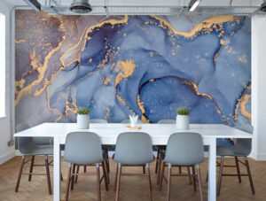 טפט | צורות שיש אבסטרקטי בצבעי אפור ותכלת